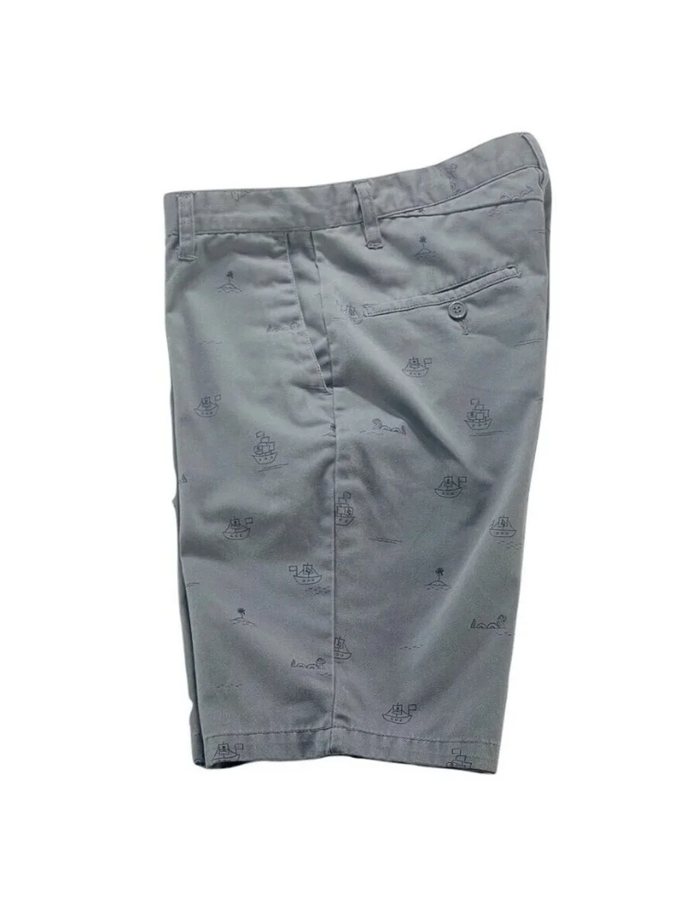 Volcom Mens Gray Cargo Shorts With Nautical Print 29